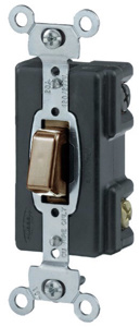 Hubbell Wiring DPST Toggle Light Switches 20 A 120/277 V PresSwitch® HBL1282 No Illumination Brown