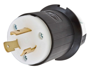Hubbell Wiring Twist-Lock® Insulgrip® Series Locking Plugs L6-20P 2P3W Black/White