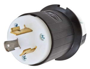 Hubbell Wiring Straight Locking Plugs 20 A 277 V 2P3W L7-20P Insulated Twist-Lock® Insulgrip® Dry Location