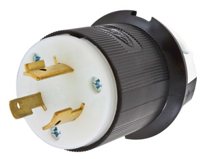 Hubbell Wiring Straight Locking Plugs 20 A 480 V 2P3W L8-20P Insulated Twist-Lock® Insulgrip® Dry Location