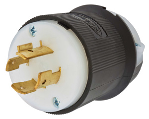 Hubbell Wiring Straight Locking Plugs 20 A 250 V 3P4W L15-20P Insulated Twist-Lock® Insulgrip® Dry Location