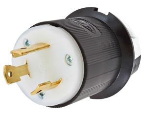 Hubbell Wiring Straight Locking Plugs 30 A 125 V 2P3W L5-30P Insulated Twist-Lock® Insulgrip® Dry Location