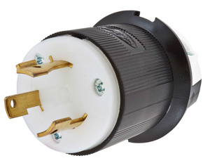 Hubbell Wiring Straight Locking Plugs 30 A 480 V 2P3W L8-30P Insulated Twist-Lock® Insulgrip® Dry Location