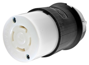 Hubbell Wiring Straight Locking Connectors 30 A 250 V 3P4W L15-30R Insulated Twist-Lock® Insulgrip® Dry Location