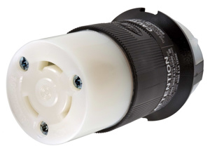 Hubbell Wiring Straight Locking Connectors 30 A 125/250 V 3P3W Non-NEMA Insulated Twist-Lock® Insulgrip® Dry Location