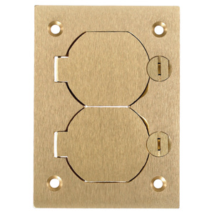 Hubbell Wiring S3 Series Cover Plates Duplex Lift Lid with Individual Lift Lids Metallic 2.99 in