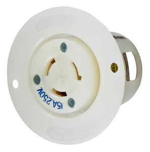Hubbell Wiring Locking Flanged Receptacles 15 A 250 V 2P3W L6-15R Twist-Lock® Insulgrip®