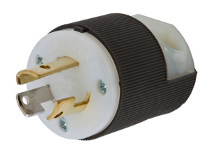 Hubbell Wiring Straight Locking Plugs 15 A 277 V 2P3W L7-15P Insulated Twist-Lock® Insulgrip® Dry Location