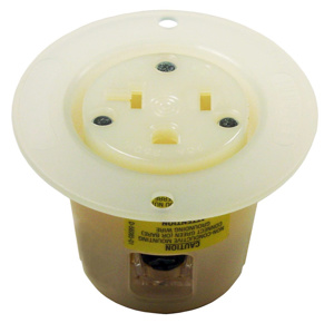 Hubbell Wiring Straight Blade Non-locking Flanged Receptacles 20 A 125 V 2P3W 5-20R Commercial/Industrial Dry Location White