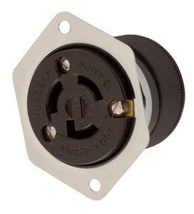 Hubbell Wiring Locking Flanged Receptacles 15 A 277 V 2P3W L7-15R Twist-Lock®