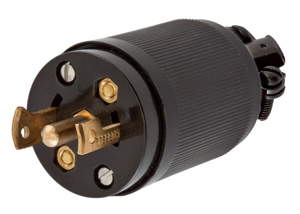 Hubbell Wiring Straight Midget Locking Plugs 15 A 125/250 V 3P3W ML-3P Insulated Twist-Lock® Dry Location