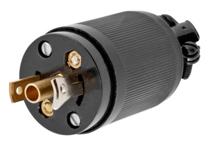 Hubbell Wiring Straight Midget Locking Plugs 15 A 125 V 2P3W ML-2P Insulated Twist-Lock® Dry Location