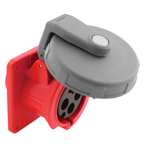 Hubbell Wiring HBL 4000 Series Pin and Sleeve Receptacles 20 A 3P4W Red