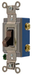 Hubbell Wiring SPST Toggle Light Switches 15 A 120/277 V HBL® Extra Heavy Duty HBL1201 No Illumination Brown