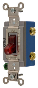 Hubbell Wiring SPST Toggle Light Switches 15 A 120/277 V HBL® Extra Heavy Duty HBL1201 Red