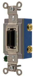 Hubbell Wiring DPST Keyed/Locking Toggle Light Switches 15 A 120/277 V HBL® Extra Heavy Duty Locking HBL1202 No Illumination Black