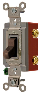 Hubbell Wiring SPST Toggle Light Switches 20 A 120/277 V HBL® Extra Heavy Duty HBL1221 No Illumination Brown