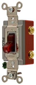 Hubbell Wiring DPST Toggle Light Switches 20 A 120/277 V HBL® Extra Heavy Duty HBL1222 Red