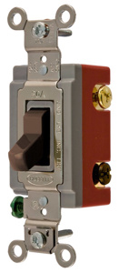 Hubbell Wiring 3-Way, SPDT Toggle Light Switches 20 A 120/277 V HBL® Extra Heavy Duty HBL1223 No Illumination Brown