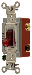 Hubbell Wiring 3-Way, SPDT Toggle Light Switches 20 A 120/277 V HBL® Extra Heavy Duty HBL1223 Red