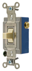 Hubbell Wiring SPDT Toggle Light Switches 15 A 120/277 V HBL® Extra Heavy Duty HBL1556 No Illumination Ivory