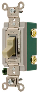 Hubbell Wiring DPST Toggle Light Switches 30 A 120/277 V HBL® Extra Heavy Duty HBL3032 No Illumination Ivory