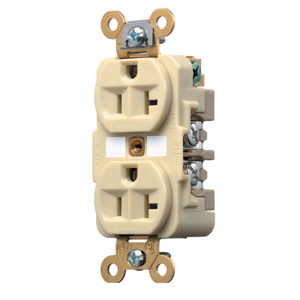 Hubbell Wiring HBL5362 Series Duplex Receptacles Ivory 5-20R Industrial