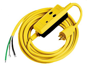 Hubbell Wiring Circuit Guard® GFPOEMM Series GFCI Line Cords 15 A 5-15R Yellow