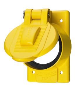 Hubbell Wiring Twist-Lock® Series Weatherproof FS/FD Device Covers Aluminum 1 Gang Yellow