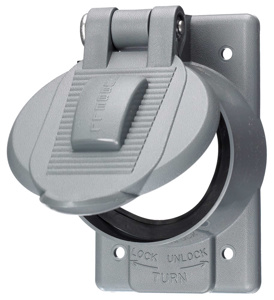 Hubbell Wiring Twist-Lock® Series Weatherproof FS/FD Device Covers Aluminum 1 Gang Gray