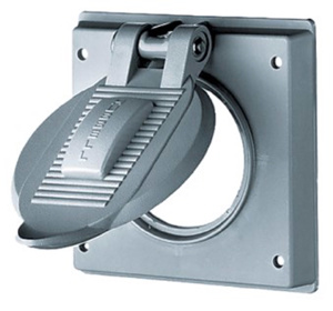 Hubbell Wiring Twist-Lock® Series Weatherproof FS/FD Device Covers Aluminum 2 Gang Gray