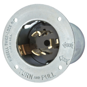 Hubbell Wiring Locking Flanged Inlets 50 A 250 V 3P4W Non-NEMA Twist-Lock® CS