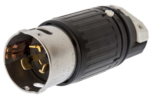 Hubbell Wiring Straight Locking Plugs 50 A 250 V 3P4W Non-NEMA Insulated Twist-Lock® Insulgrip® Dry Location