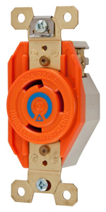 Hubbell Wiring Locking Single Receptacles 30 A 250 V 2P3W L6-30R Twist-Lock®