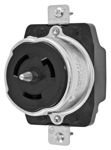 Hubbell Wiring Locking Single Receptacles 50 A 480 V 2P3W Non-NEMA Twist-Lock® CS