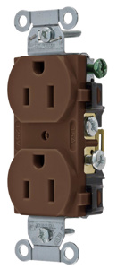 Hubbell Wiring Straight Blade Duplex Receptacles 15 A 125 V 2P3W 5-15R Commercial CR Dry Location Brown