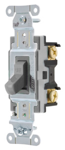Hubbell Wiring SPST Toggle Light Switches 20 A 120/277 V CS120 No Illumination Gray