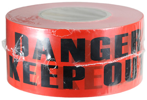 Dottie Barricade Tape Black on Red 3 in x 1000 ft Danger Keep Out
