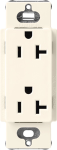 Lutron Duplex Receptacles 20 A 125 V 5-20R Satin Colors® Indoor use only Biscuit