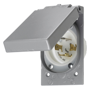 Hubbell Wiring Locking Flanged Inlets 30 A 125/250 V 3P4W L14-30P Twist-Lock® Insulgrip®