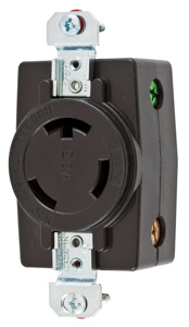 Hubbell Wiring Locking Single Receptacles 20 A 347 V 2P3W L24-20R Twist-Lock®
