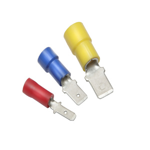 Burndy Male Insulated Disconnects 16 - 14 AWG Funnel Barrel 0.250 in Blue