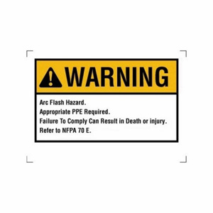 Ideal Arc Flash Safety Labels NEC Arc Flash Warning Polyester 3-1/2 x 5 in White/Yellow