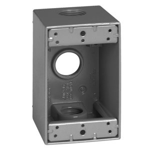 Appleton Emerson ETP™ Weatherproof Outlet Boxes 2-5/8 in Metallic 1 Gang 3/4 in