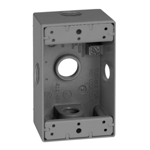 Appleton Emerson ETP™ Weatherproof Outlet Boxes Metallic 2 in 1 Gang 1/2 in