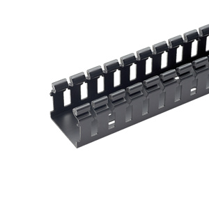 Panduit FiberRunner® Type H Hinged Wide Slot Wire Duct 2 in x 2 in x 6 ft Black Cover Not Included