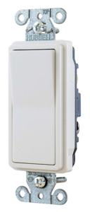 Hubbell Wiring 3-Way, SPDT Rocker Light Switches 20 A 120/277 V Style Line® Decorator Series DS320 No Illumination White