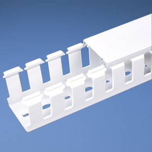 Panduit Panduct® Type NNC Wide Slot Wire Duct 75 mm x 75 mm x 2 m White Snap-on Cover Included