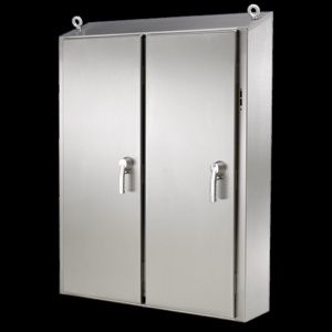 nVent HOFFMAN Free-standing Continuous Hinge Cover Two Door Slope Top Weatherproof Enclosures Stainless Steel 74 x 63 x 18 in 12 ga NEMA 3RX