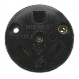 ABB Midwest Electric R32 Series Single RV Receptacles 30 A 125 V 2P3W TT-30R Specification Black